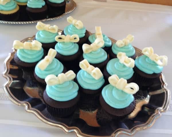 Tiffany Inspired cupcakes for a bridal shower