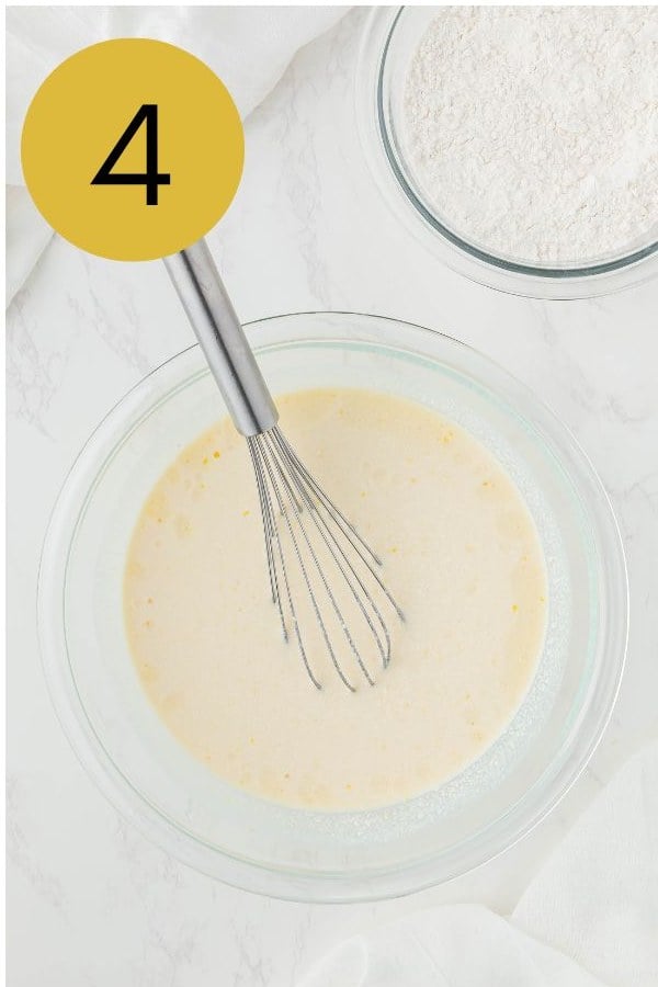 The wet ingredients whisked together until smooth.