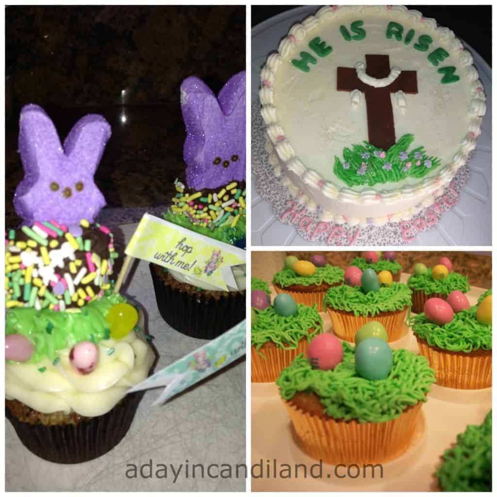 Easter dessert cupcake collage