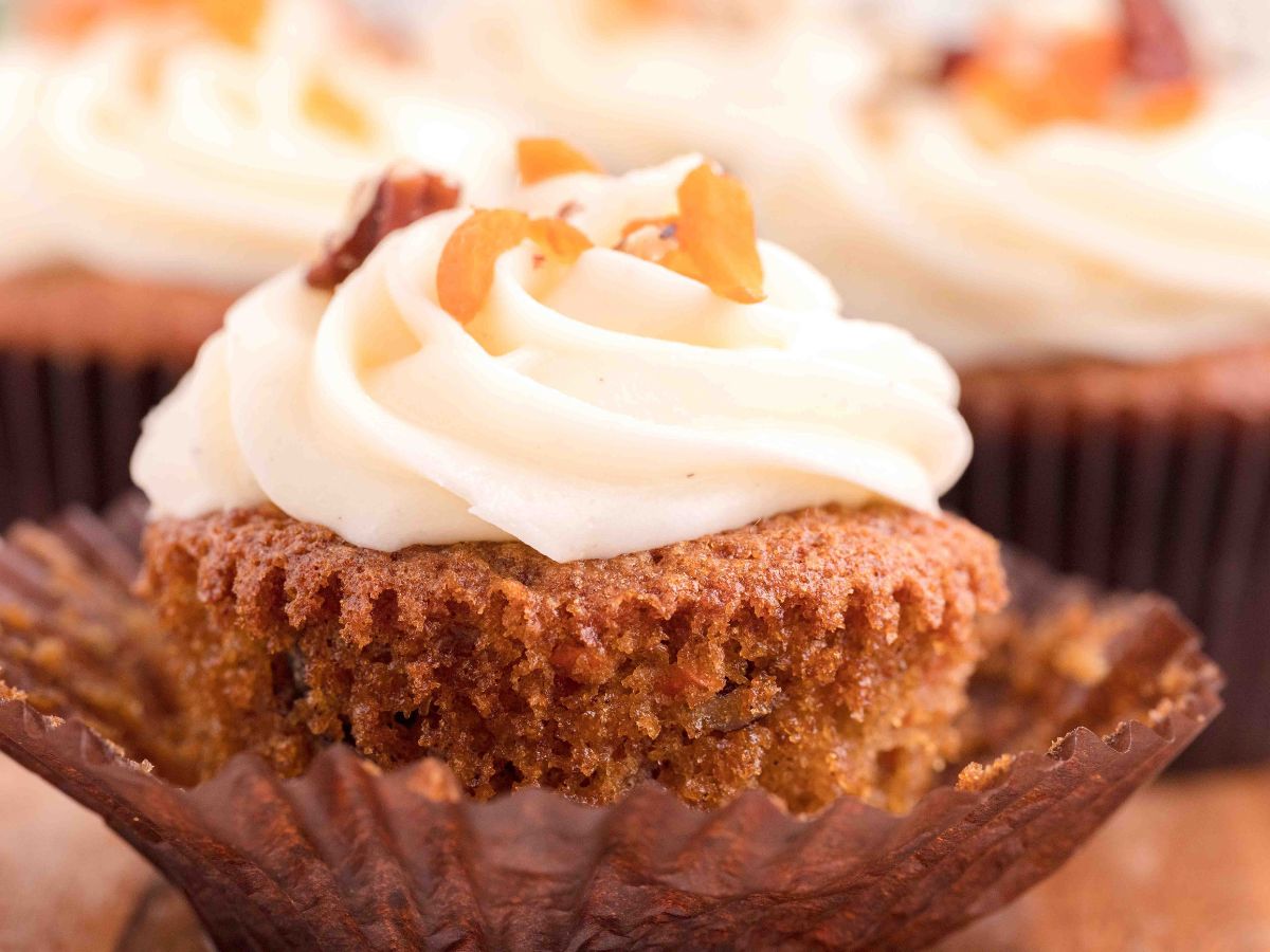 Unwrapped Carrot Cake Cupcake.