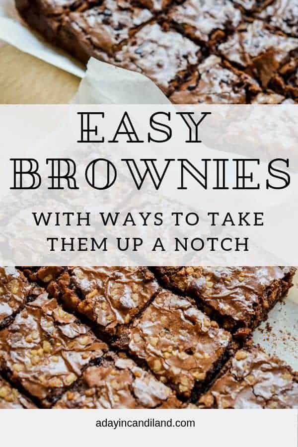 Easy Chocolate Brownie Recipe with sliced brownies on parchment paper