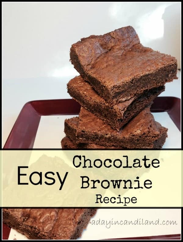 Easy Chocolate Brownie Recipe on plate 