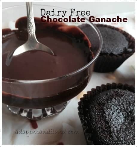 Dairy Free chocolate ganache with Dairy free gluten - free cupcakes 