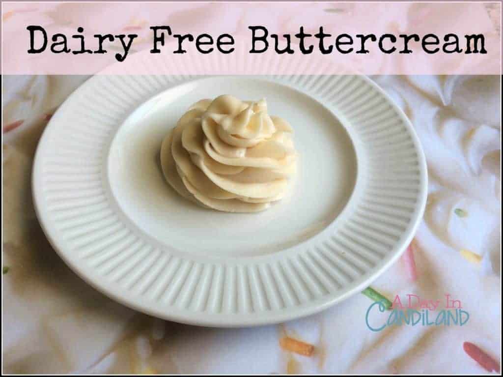 dairy free buttercream on white plate