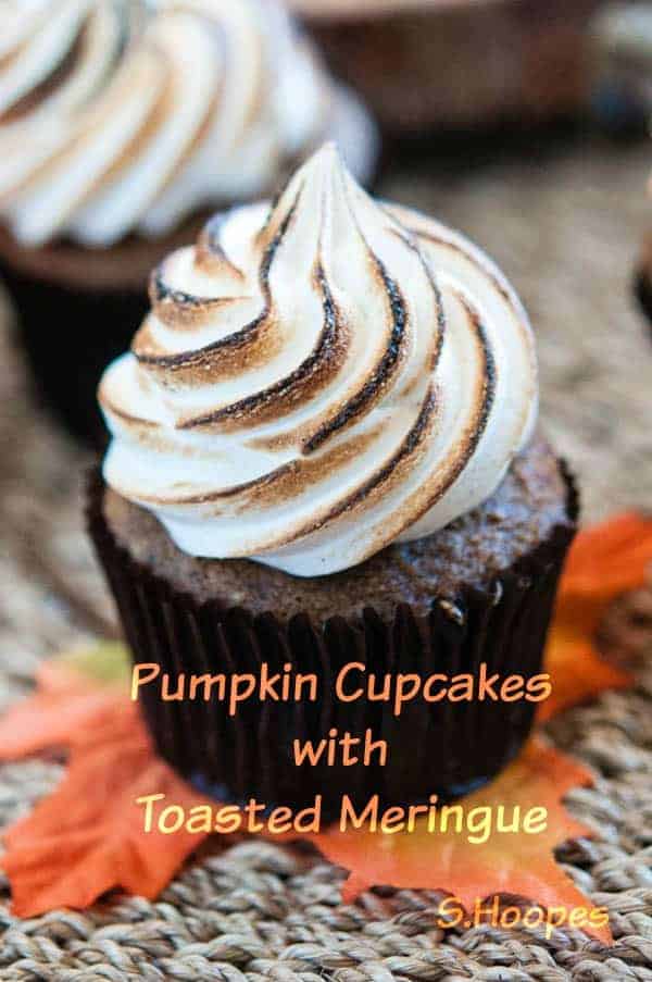 Mini pumpkin cakes with caramel pastry cream and toasted lemon meringue  frosting