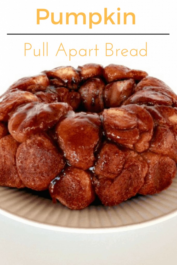 Pumpkin pull apart bread stuffed with cream cheese.