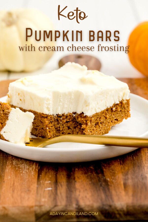Easy Keto Pumpkin Bars with Cream Cheese Frosting - A Day In Candiland