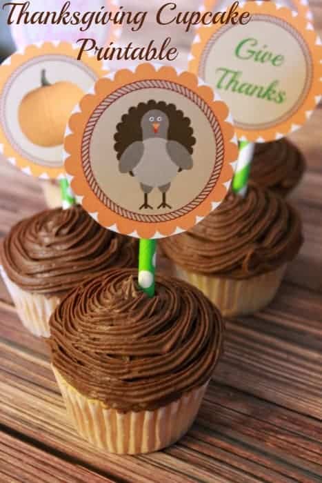 Thanksgiving Cupcake Toppers Printable