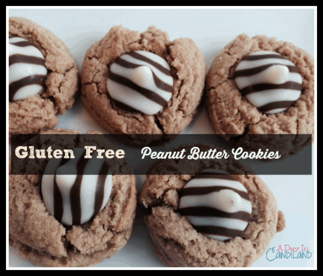 Gluten Free Peanut Butter Cookies with Hershey Hugs