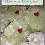 Grinch Cookies with hearts