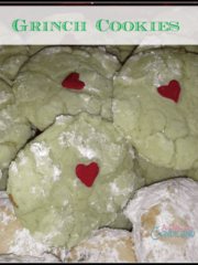 Grinch Cookies with hearts