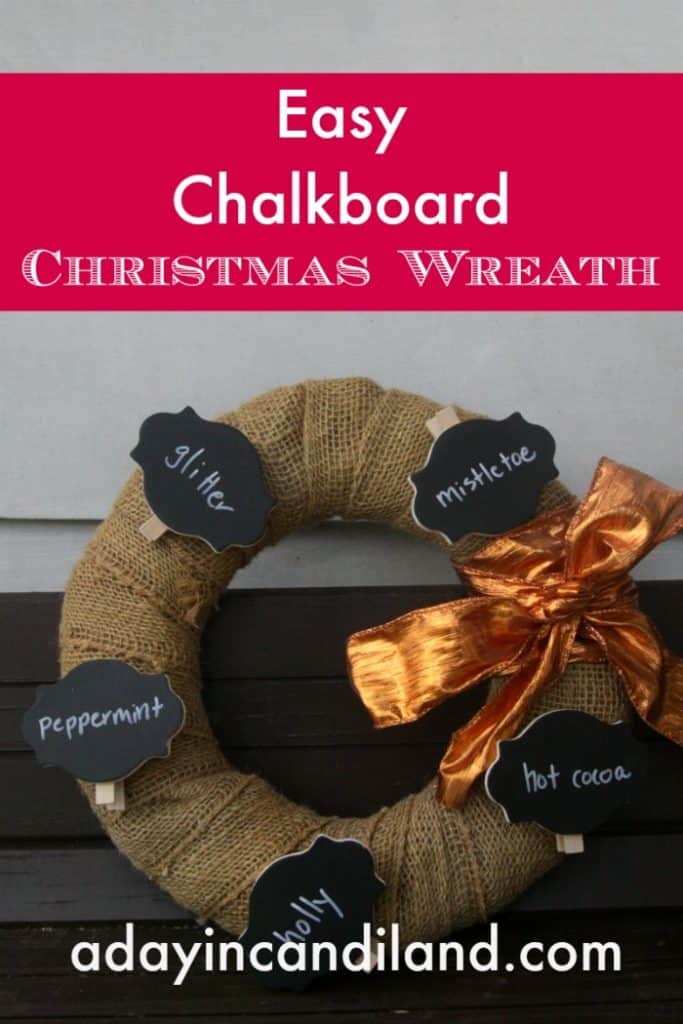 Easy Chalkboard Christmas Wreath