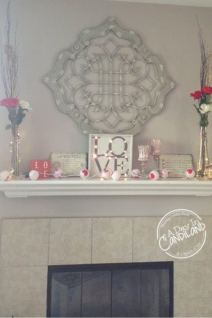 Romantic Valentines Mantel Decor