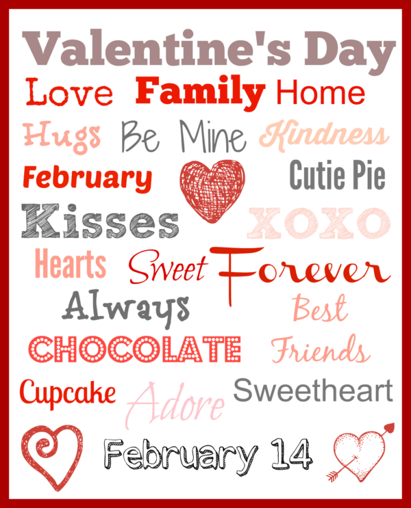 Valentine's Day Subway Art Free Printable - A Day In Candiland