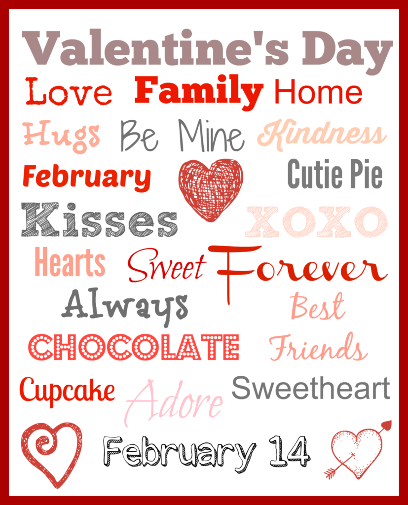 Valentine's Day Printable Subway Art