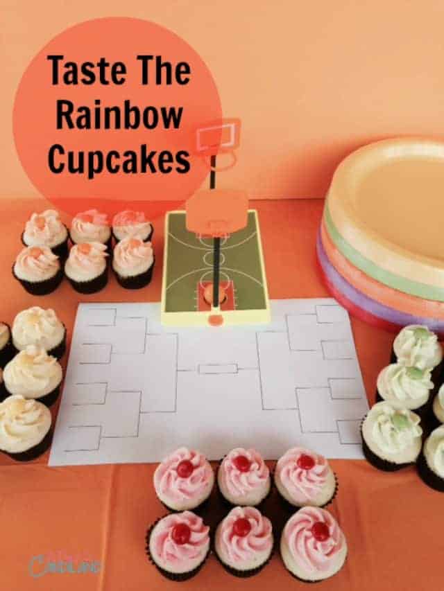 Taste The Rainbow Cupcakes #skittlestourney #ad