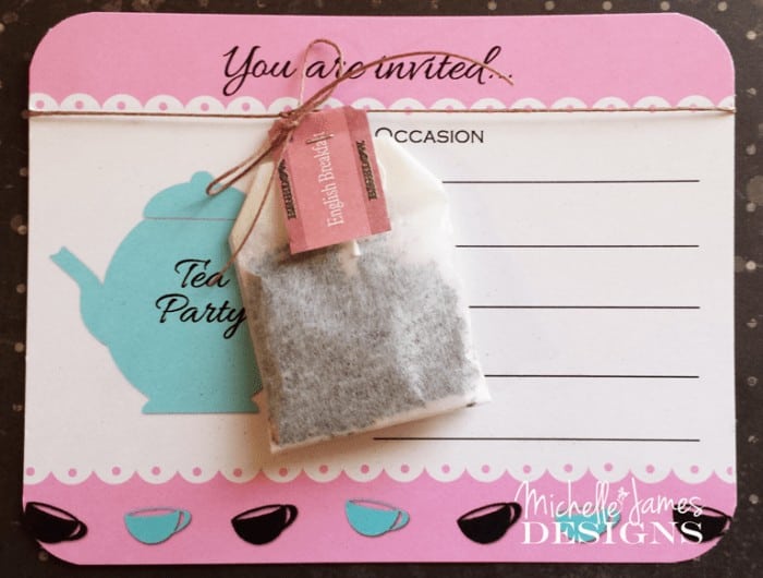 Tea Party Invite with Teabag