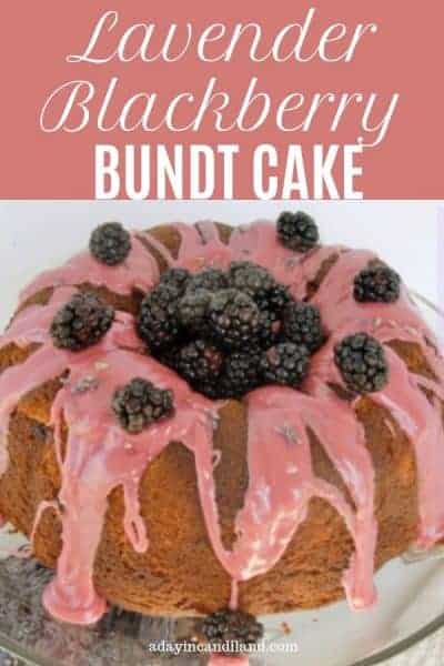 Blackberry Lavender Bundt Cake on Cake Plate
