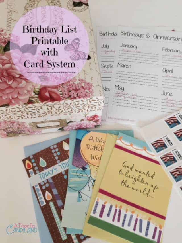 Birthday Card Organization System with Free Printable List 