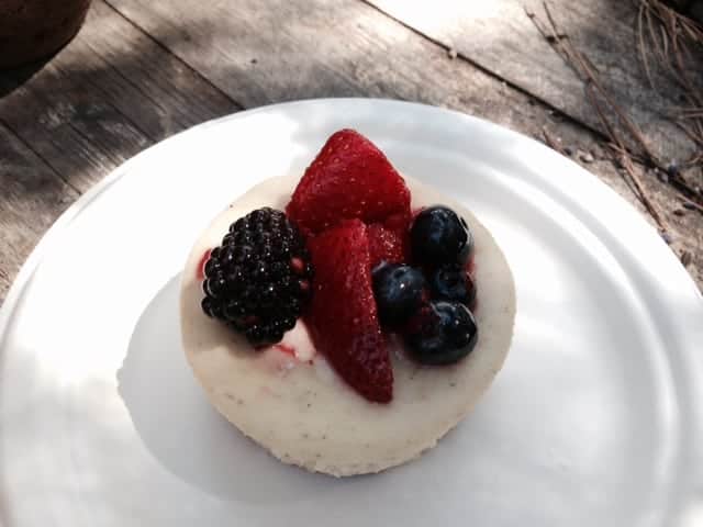 Lavender cheesecake with berries