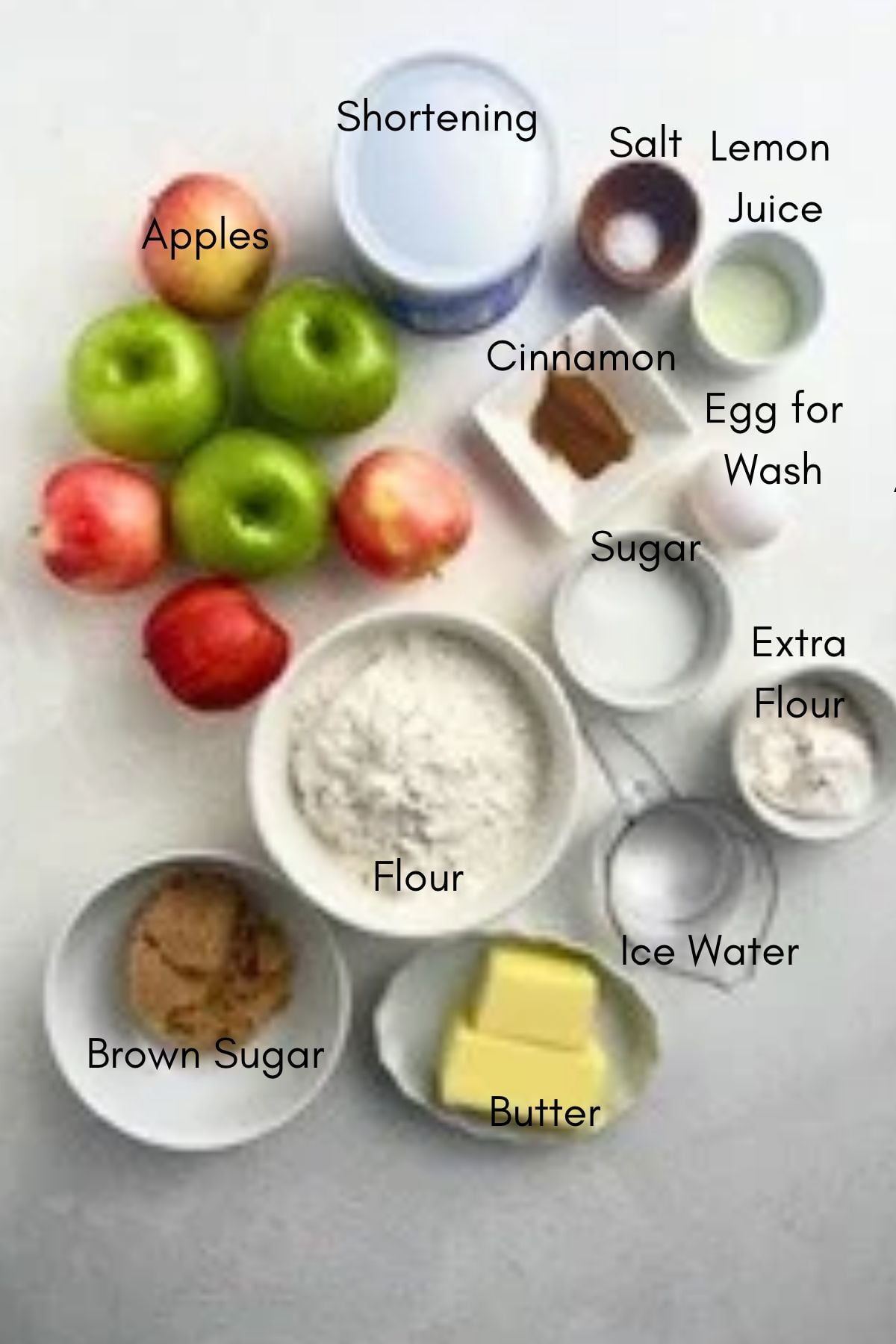 Ingredients for Apple Pie.