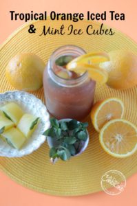 Tropical Orange Iced Tea & Mint Ice Cubes