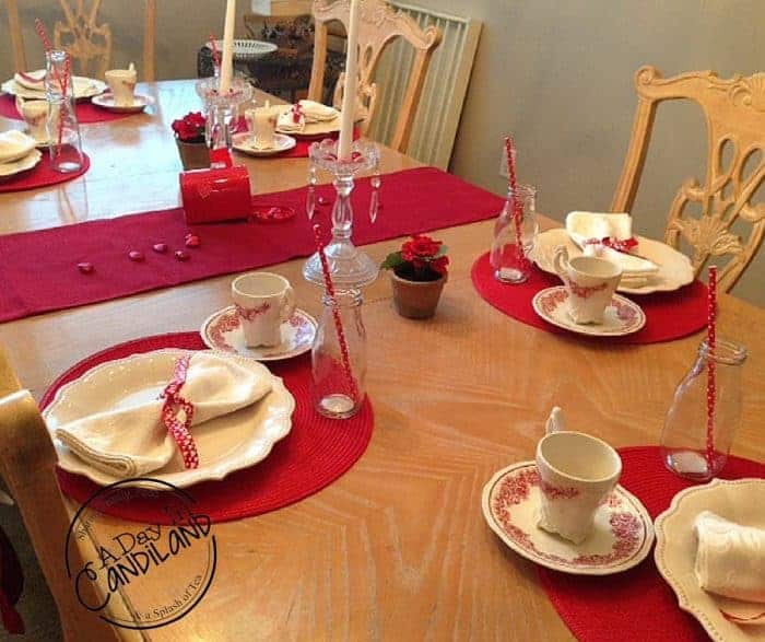 Valentines Table Setting decor on a budget