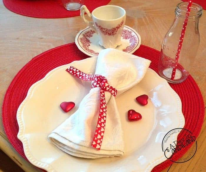 Valentines Table setting on a budget 2