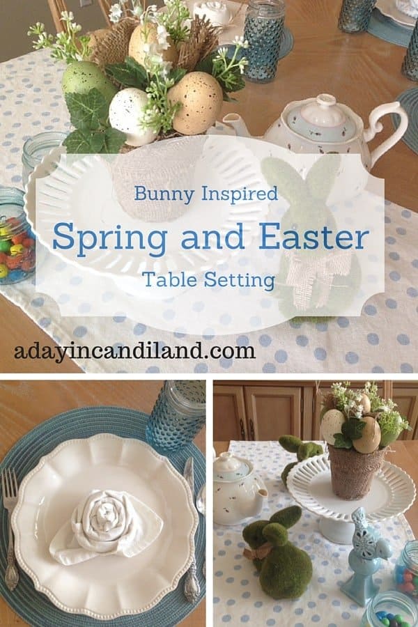 Bunny inspired Easter and Spring Table Setting