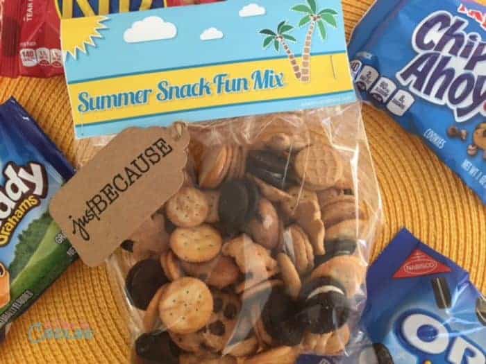 summer snack fun mix with gift tag