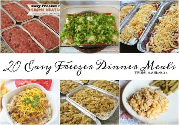 20 Freezer Dinner Meals