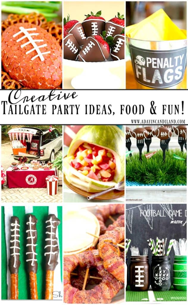 Creative Tailgate Party Ideas, food and fun #candiland #familyfriendlyfood