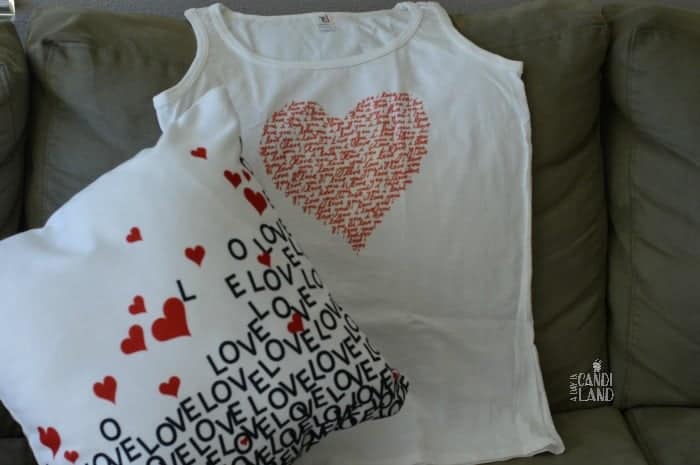 I love you tshirt and pillow with logo