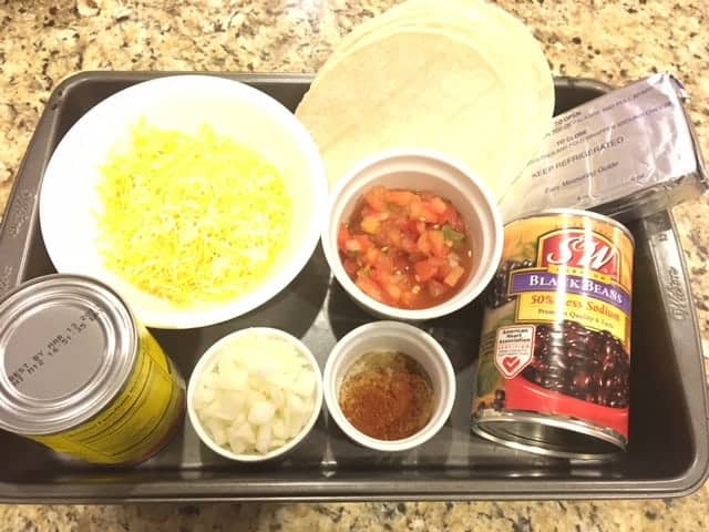 Ingredients for Beef Black Beans Enchiladas