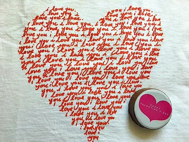 #zazzlemade I love you tshirt with chocolate covered oreo