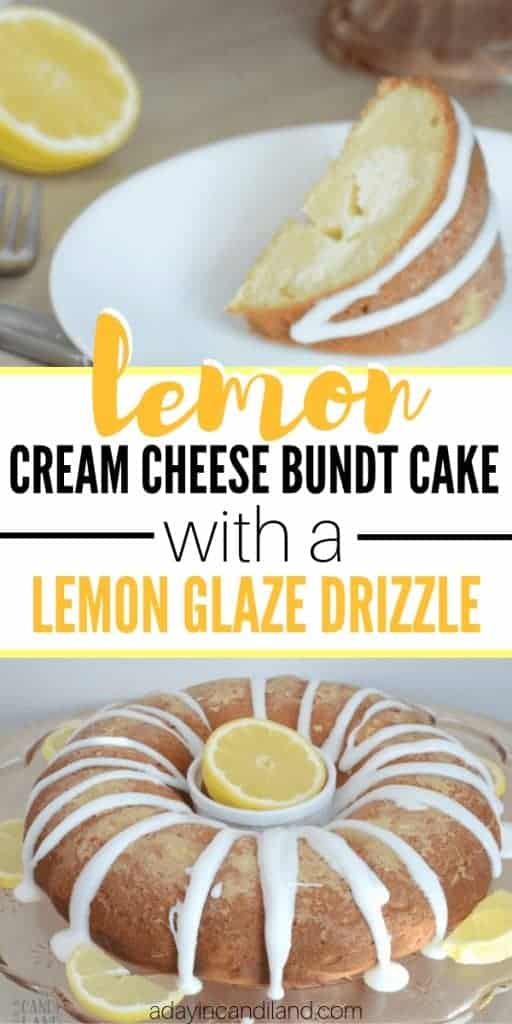 Lemon Cream Cheese Bundt Cake with Lemon Glaze Drizzle