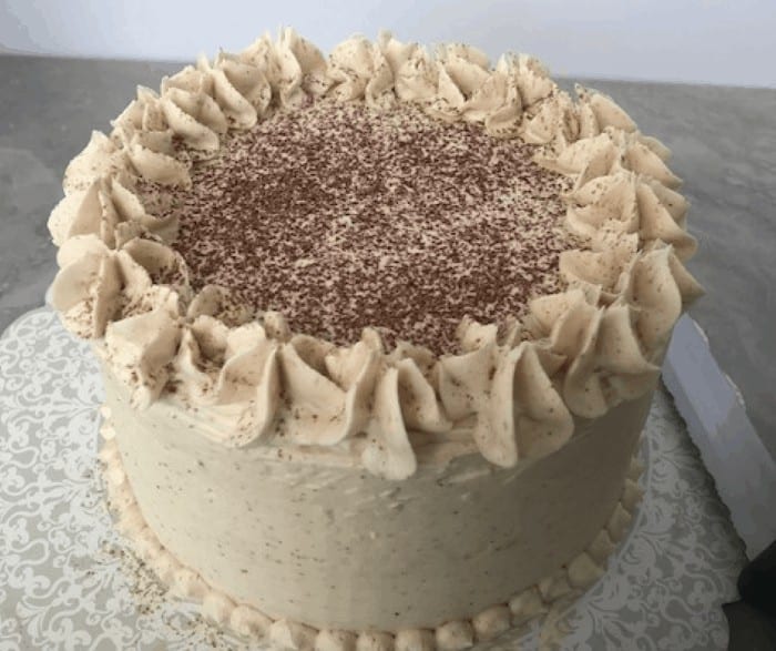 Tiramisu 6" cake with dusted cocoa