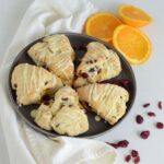 Cranberry Orange Scones with orange slices