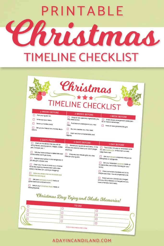 Christmas Dinner Checklist