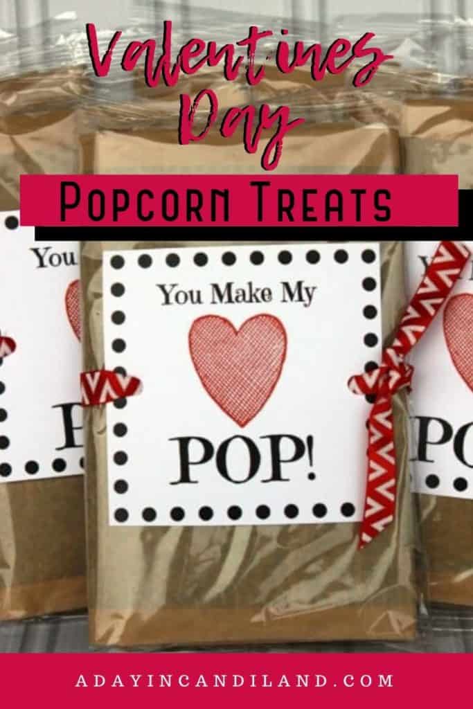 Printable popcorn valentine non candy valentines Classroom valentines DIY  print Pop corn bags wrap easy valentine's day gift for kids