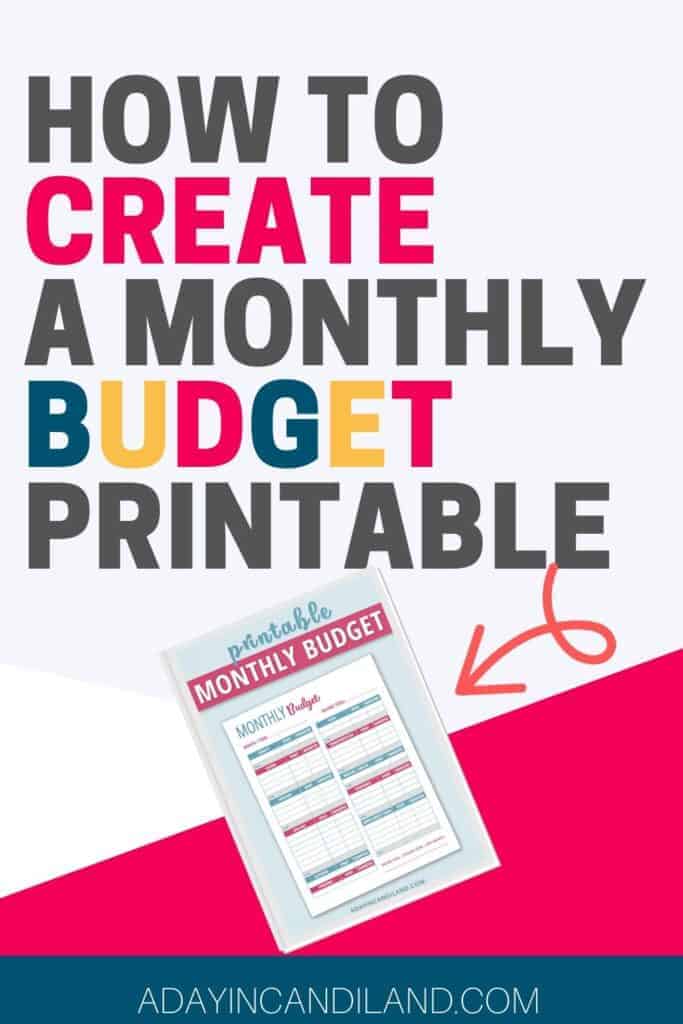 Monthly Budget Free Printable Worksheet