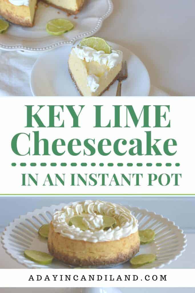 Key Lime Cheesecake on a plate 