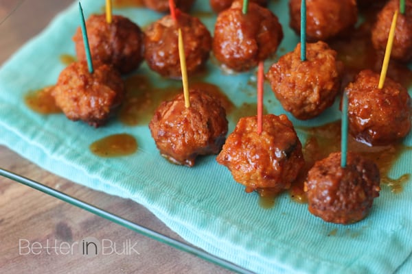 Peach Meatballs appetizer 