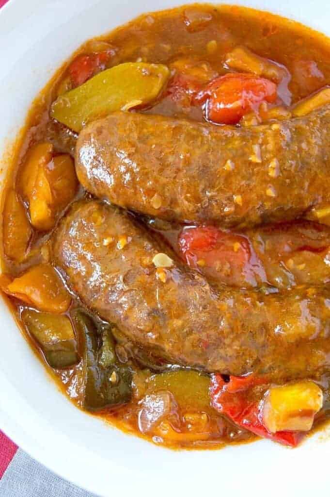 slow cooker sausage and veggies 