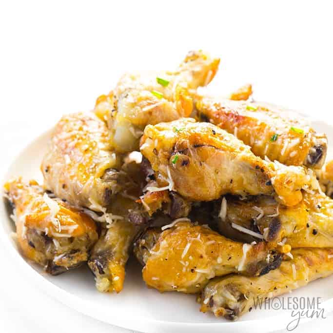 slow cooker garlic parm chicken wings 