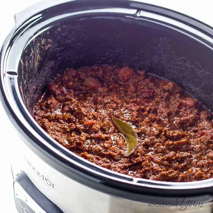 low-carb chili in the crockpot 