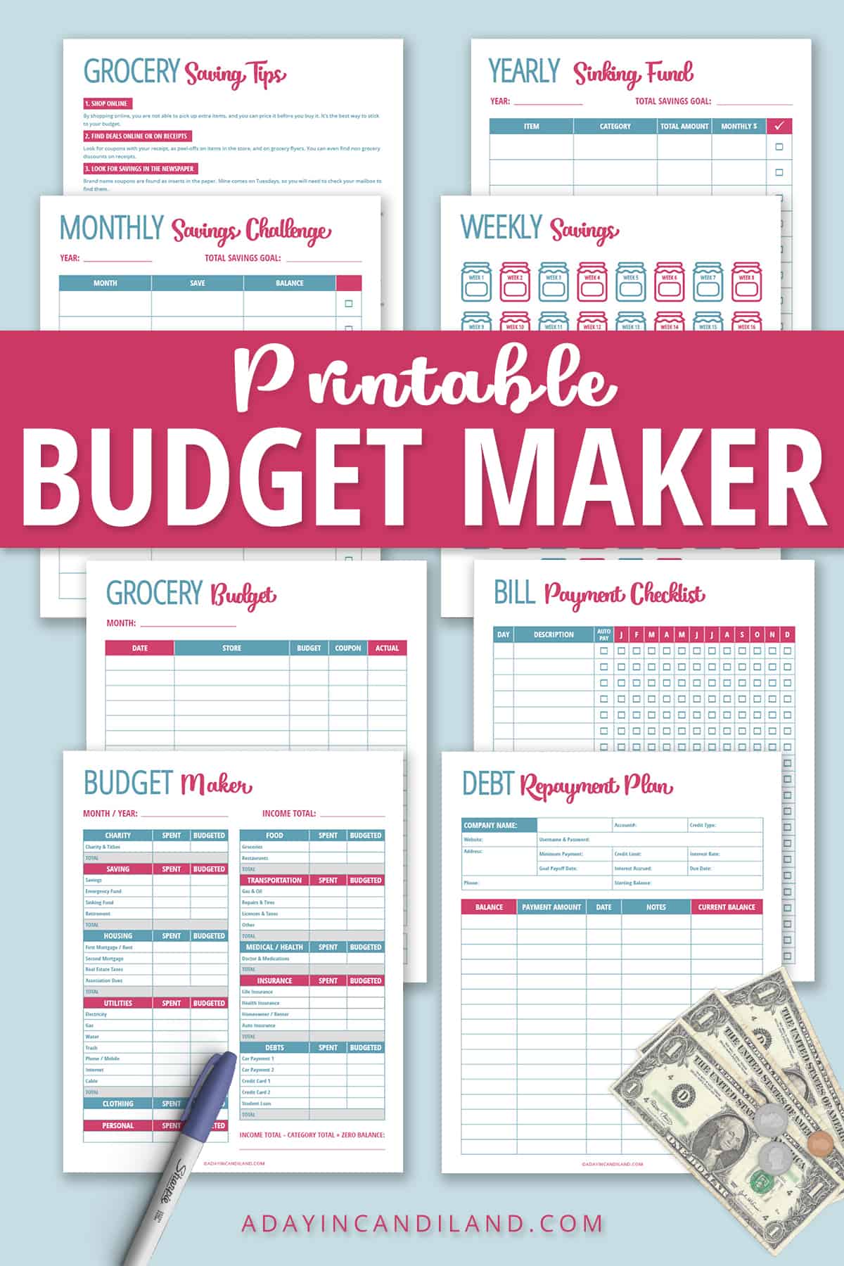 Budget Maker Binder Printable A Day In Candiland