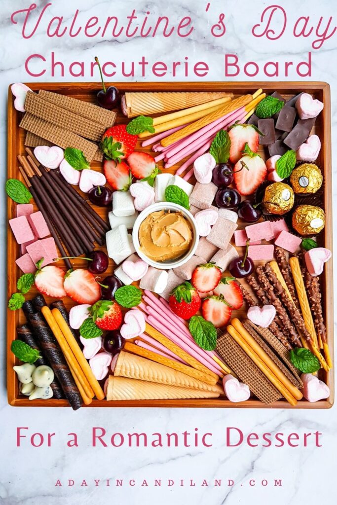Wood Board with Chocolates, Cookies and fruit
