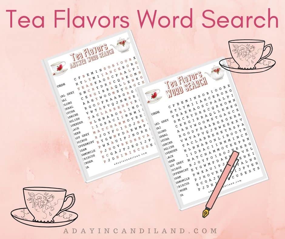 Tea Word Word search game 