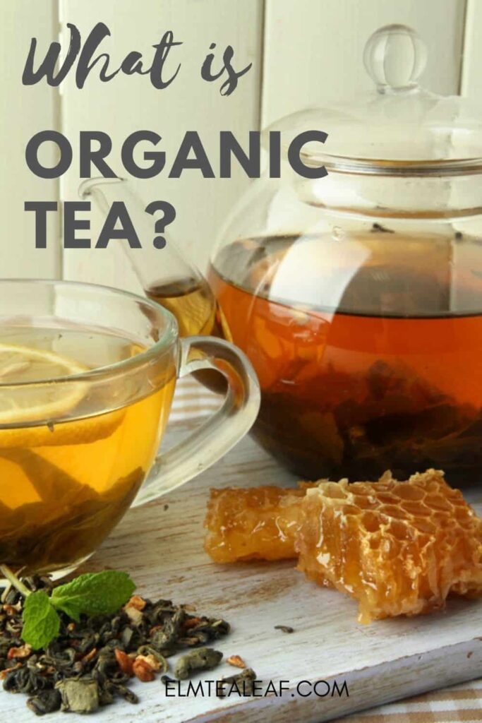 Glass teapot of tea with cup of lemon and mint. 